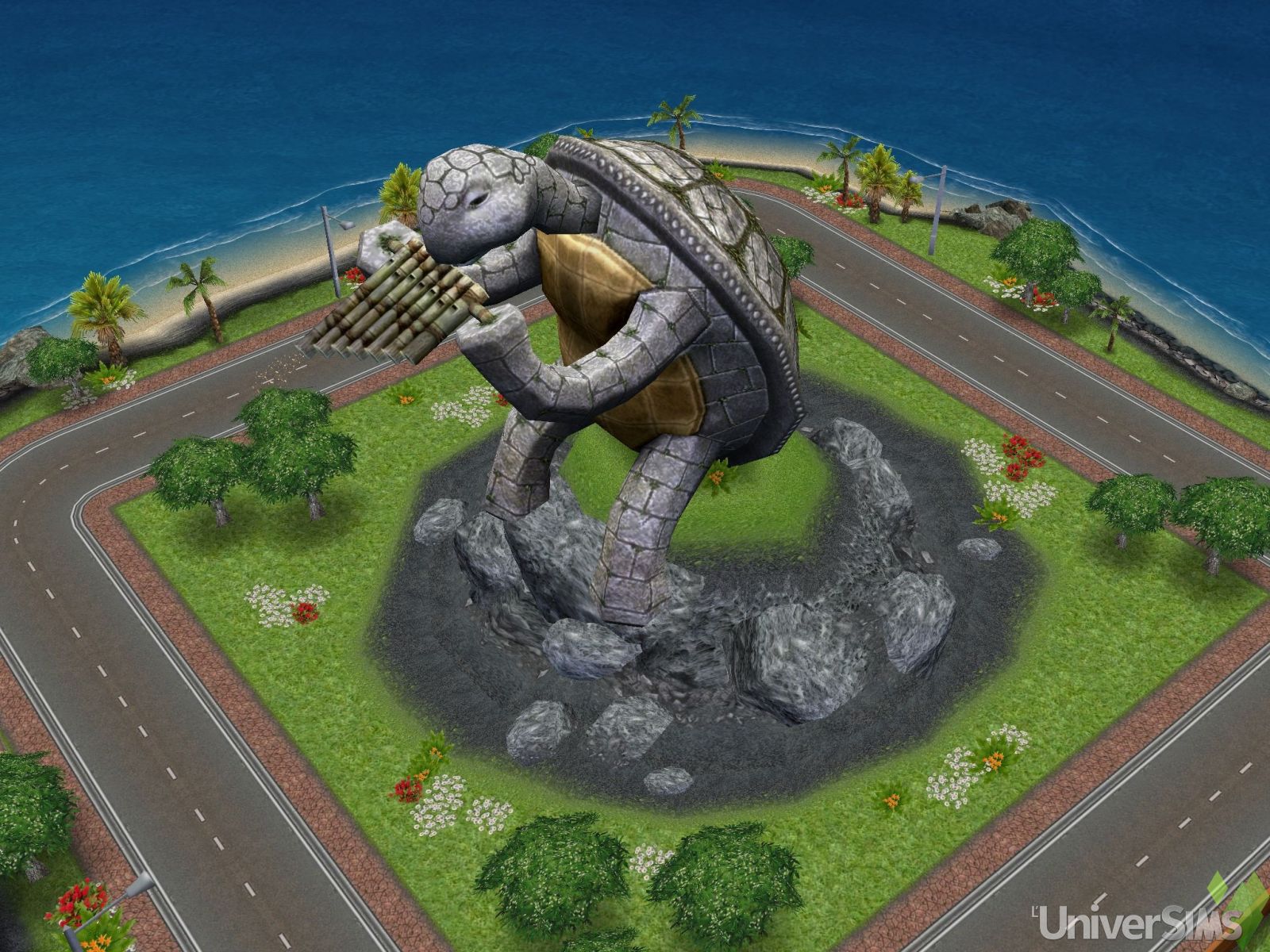 les-sims-gratuit-freeplay-lile-mysterieuse-statue-tempete-de-bonheur