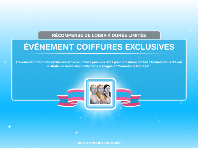 Sims Freeplay Evenement de loisirs - Coiffures exclusives.png