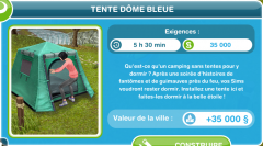 tente dome bleue