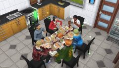 La cuisine, avec tout le monde à table...