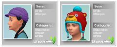 Sims4 Destination Nature CAS chapeau enfant