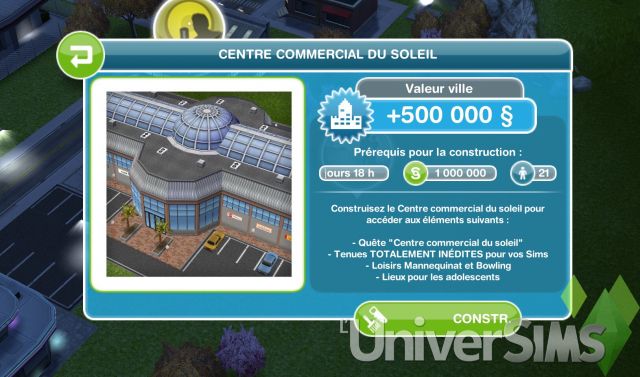 Sims Freeplay - Quête de découverte - Centre Commercial du Soleil (Première partie).jpg