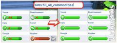 Les Sims 4 cheat codes besoin remplir jauge