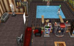 Lara Croft sur la piscine