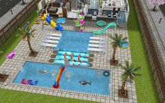 Jardin piscine et aire de jeu