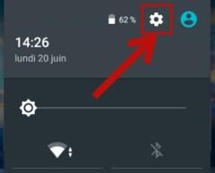 Accéder aux paramètres de l'appareil sous Androïd