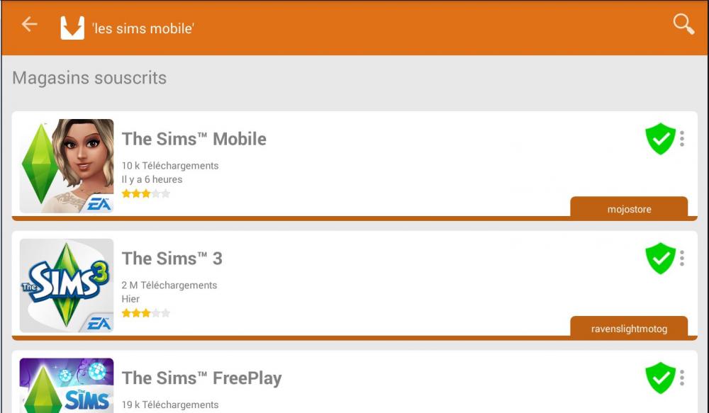 Aptoide APK Les Sims Mobiles