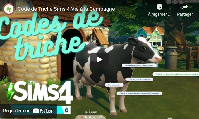 Code de Triche Sims 4 Vie à la Campagne