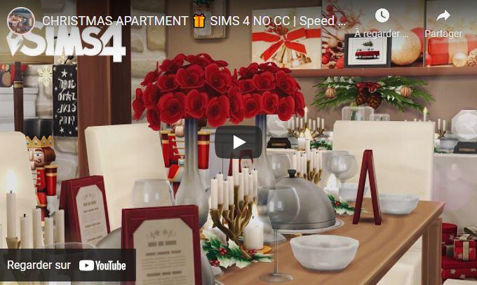 CHRISTMAS APARTMENT 🎁 SIMS 4 NO CC | Speed Build