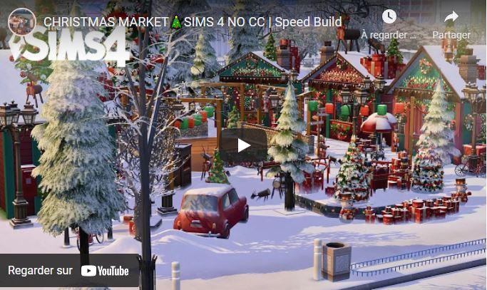 CHRISTMAS MARKET🎄SIMS 4 NO CC | Speed Build
