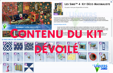 Les Sims 4 kit Déco Maximaliste - Aperçu des nouveaux objets
