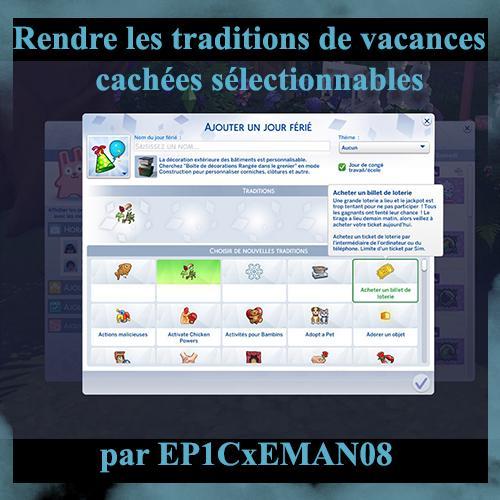 Plus d’informations sur «&nbsp;Rendre les traditions de vacances cachées sélectionnables par EP1CxEMAN08&nbsp;»