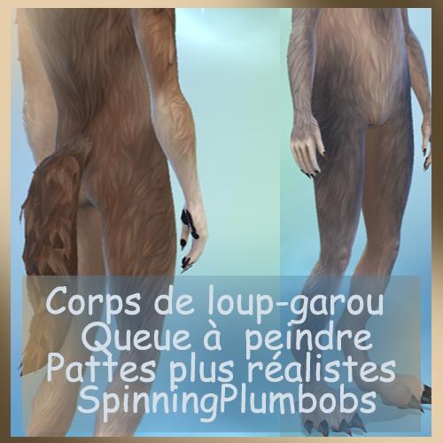 Attributs (Queue à peindre et pattes) pour corps de loup-garou de SpinningPlumbobs