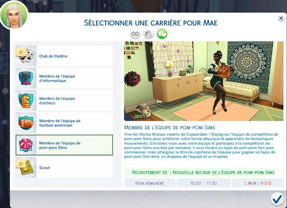 Les Sims 4 Année Lycée Pom-pom Sims carrière.jpg