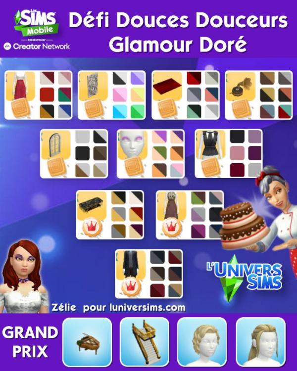Lots Défi Douces Douceur Glamour Doré
