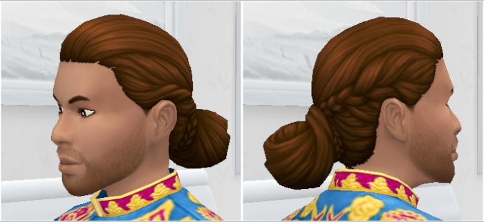 Chignon pour homme tressé