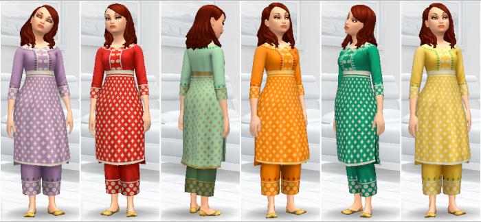 Salwar kameez ornée de bijoux