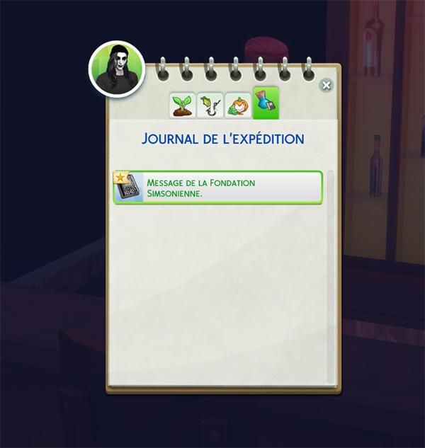 Menu de la Fondation Simsonienne dans le carnet du Sim, message reçu.jpg