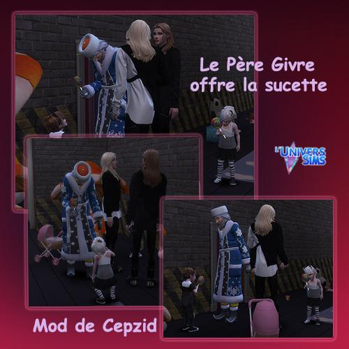 Le père Givre offre les sucettes aux bambins, action.jpg