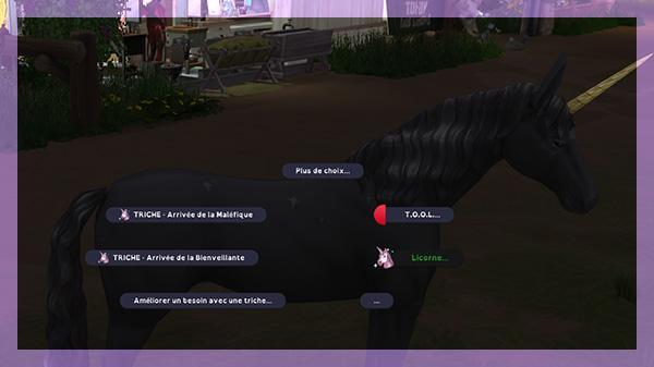 Le mod de la licorne de SpinningPlumbob présenté par Luniversims.fr-menuSim7cheats.jpg