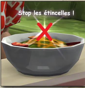 Stop aux étincelles de qualités sur la nourriture, Bienchen, luniversims.fr.jpg