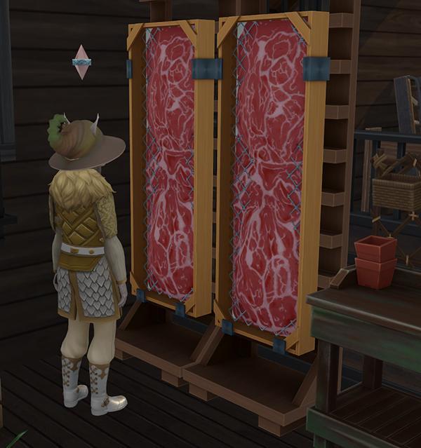 mur de viande, récolte viande emballée comme la vraie viande. TheWaffle mod-luniversims.fr.jpg