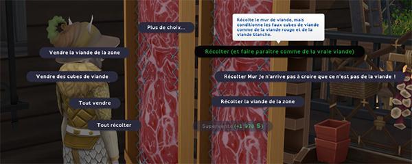 mur de viande, récolte viande emballée comme la vraie viande. TheWaffle mod-luniversims.fr3.jpg