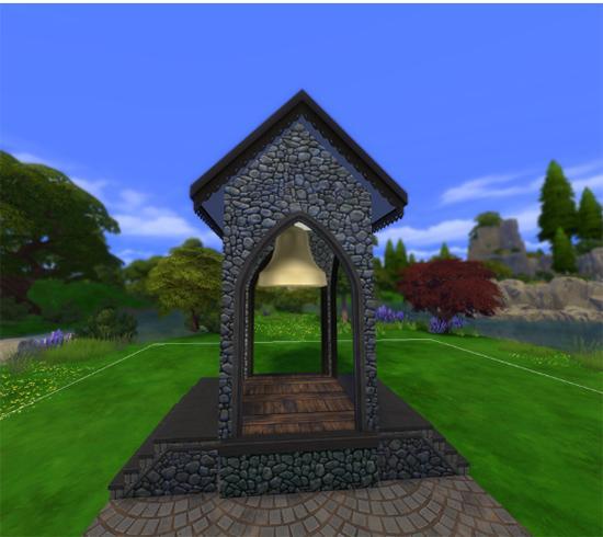 janisimsten, clocher animé, présenté par luniversims. Clocher qui sonne 3x par jour sims4 1.jpg