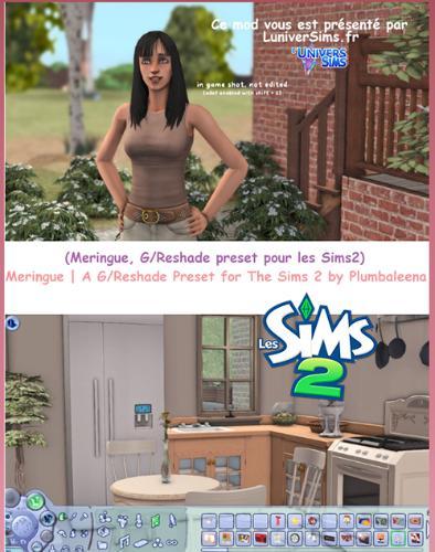 Plus d’informations sur «&nbsp;Meringue | Préréglage AG/Reshade pour Les Sims 2 par Plumbaleena.  (13.02.25 : Ajout de nouveaux liens partagés par Plumbaleena)&nbsp;»