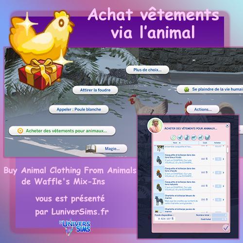 Plus d’informations sur «&nbsp;Acheter les vêtements pour animaux via les animaux,  un mod de Waffle's Mix-Ins&nbsp;»
