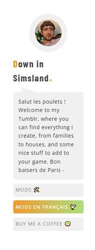 Down is Simsland, le monde de Tibs vu par LuniverSims.fr13 menu.jpg