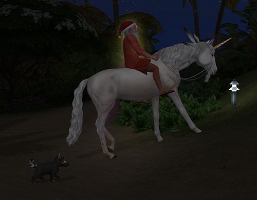 Promenade en groupe à cheval, promenade à cheval avec son chien. LittleMsSam. Luniversims.fr-2.jpg