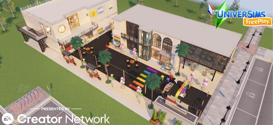 Sims Freeplay Défi de création Fête de la Fierté de Simville Maison 1.jpg