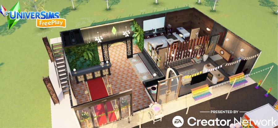 Sims Freeplay Défi de création Fête de la Fierté de Simville Maison 3.jpg