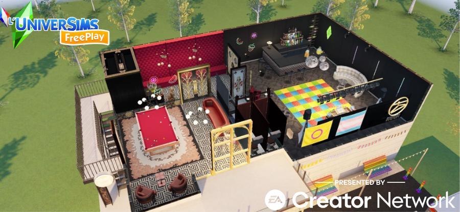 Sims Freeplay Défi de création Fête de la Fierté de Simville Maison 4.jpg