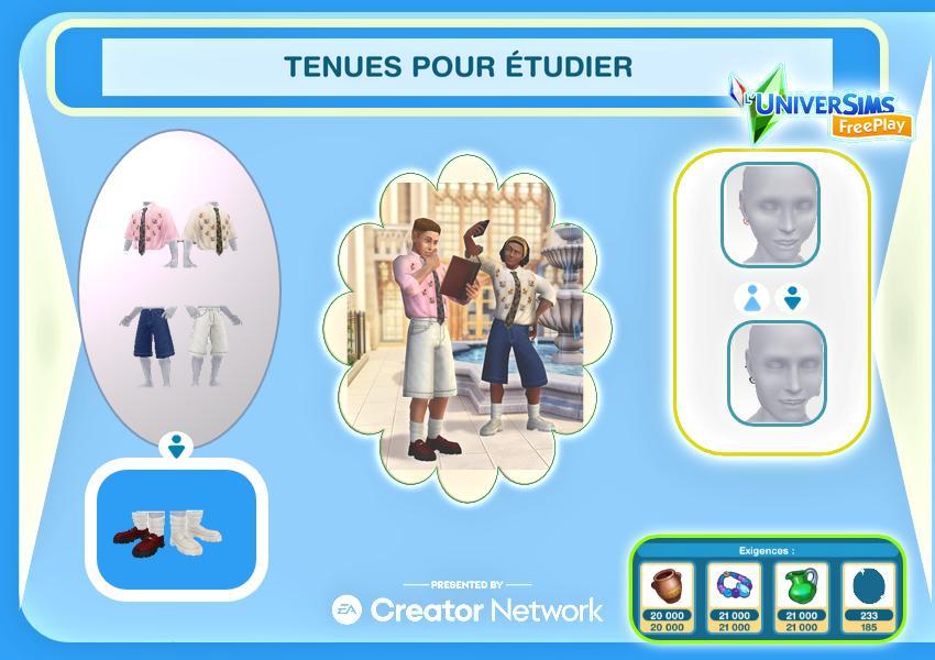 - Sims Freeplay - Défi- de -création-Université- à rénover-Ducton -Tenues- pour- étudier  .jpg