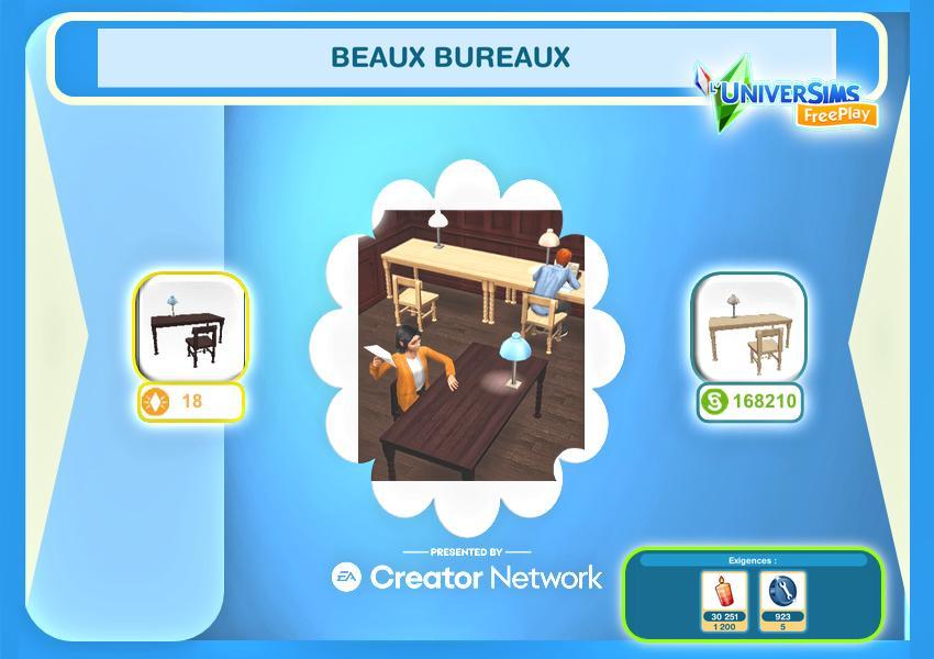 Sims Freeplay - Défi de création- Université- à rénover-BEAUX- BUREAUX.jpg