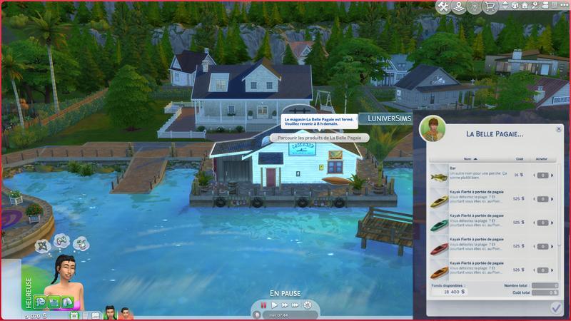 Les-Sims- 4- A- l'aventure - Découvrez le monde de Point Gibbi - Carrefour de la méduse- belle pagaie