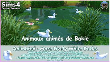 BakieGaming-Animated-LivelyWhiteDuck-animaux animés cc sims4, bakie, luniversims.fr, canard cc, oiseaux exotiques cc, pigeons cc, coin de cc.jpg