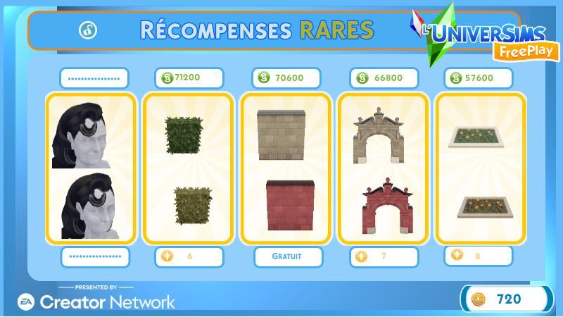 Sims Freeplay - L'île de l'influence Saison 81 - Le jardin du crime-récompenses- rares.jpg