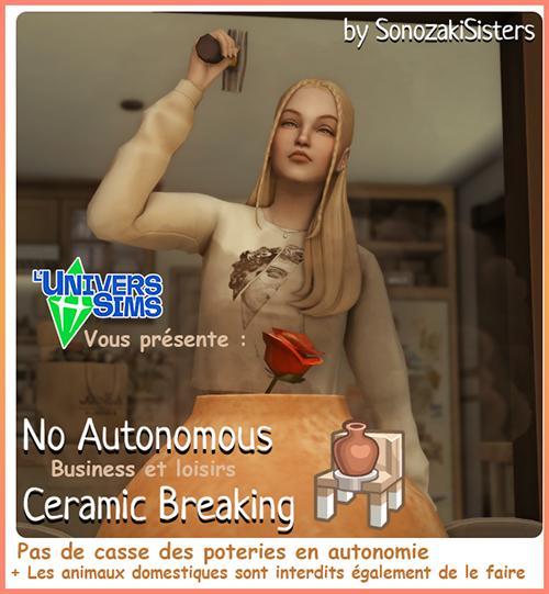 pas de casse de poterie autonome, animaux ne peuvent casser la céramique autonome, Sonozakisisters, gamemod, gameplay sims4, Luniversims.fr.jpg