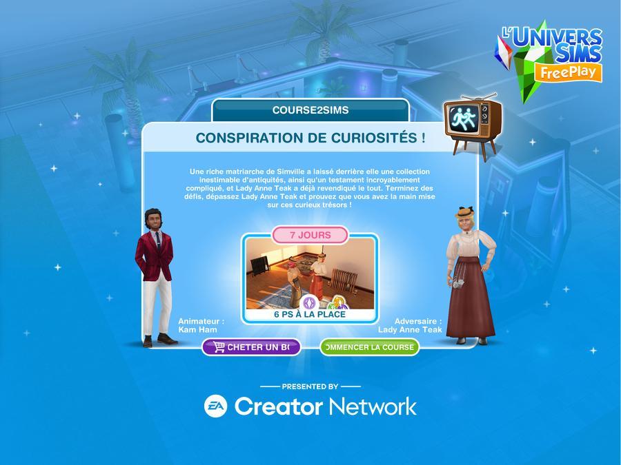 Sims Freeplay - Course2Sims Saison 117 - Conspirations de curiosités- introduction.jpg