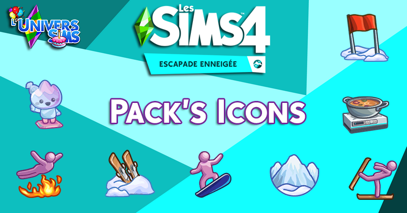 Sims 4 - Escapade Enneigée- Snowy Escape  - EP 10 - Icônes du Pack - Pack's Icons