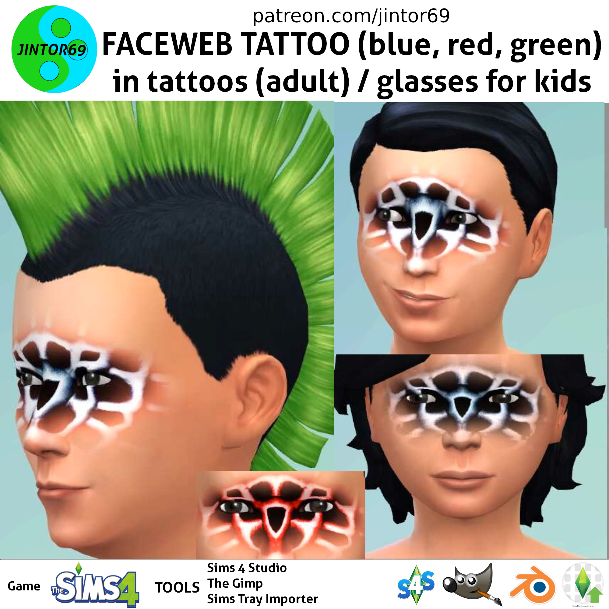FaceWeb Tattoo for sims 4