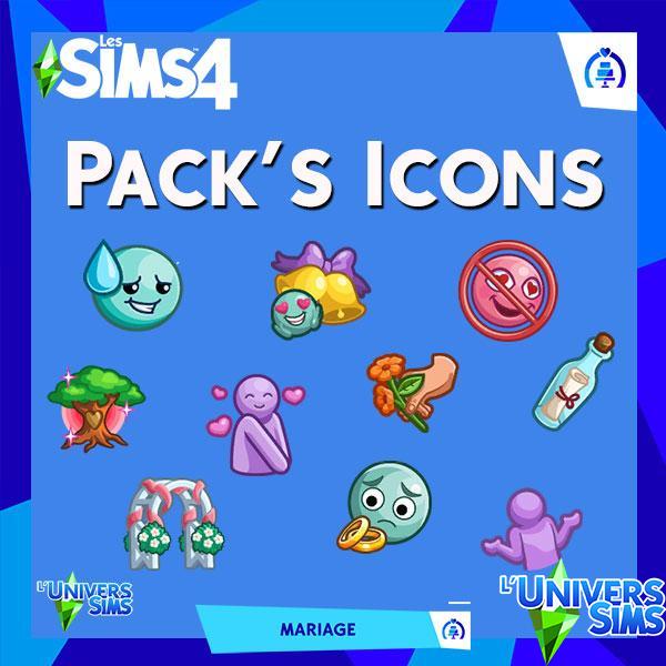 Sims 4 - Mariage / My Wedding Stories - GP 118 - Icônes du Pack - Pack's Icons