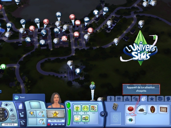 appareil de localisation d'esprits universims