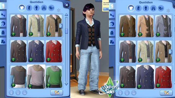 Sims3 Super Pouvoir -  Fanday Lyon - CAS - Vetements Ado garcon