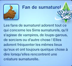 Sims3 Super Pouvoir -  Fanday Lyon -  Trait de caractere - fan surnaturel