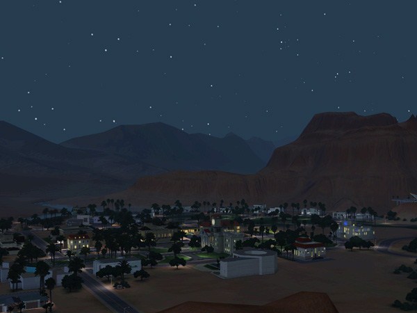 Sims-3-Lucky-Palms-Les-lieux-communautaires - Lucky Palms la nuit-4