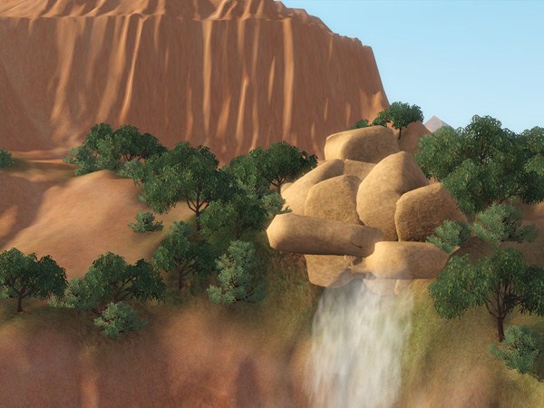 Sims-3-Lucky-Palms-Les-lieux-communautaires - les cascades de Lucky Palms-1